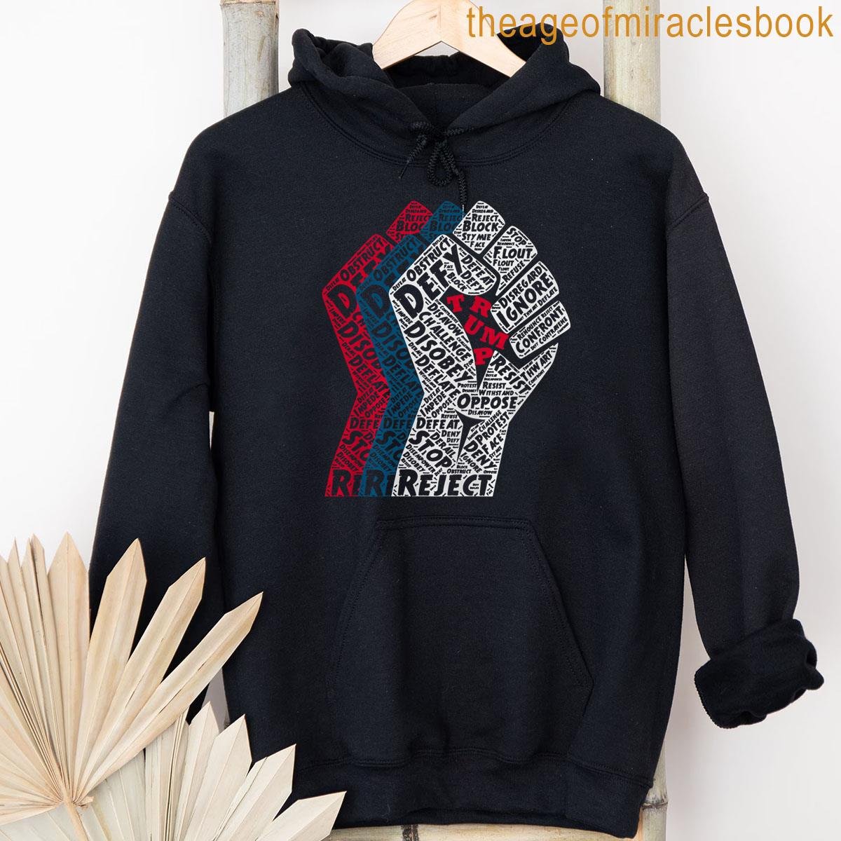 Alternative view of 4th Of July Anti Trump Resist Fist American Flag Premium Tri-blend T-shirt