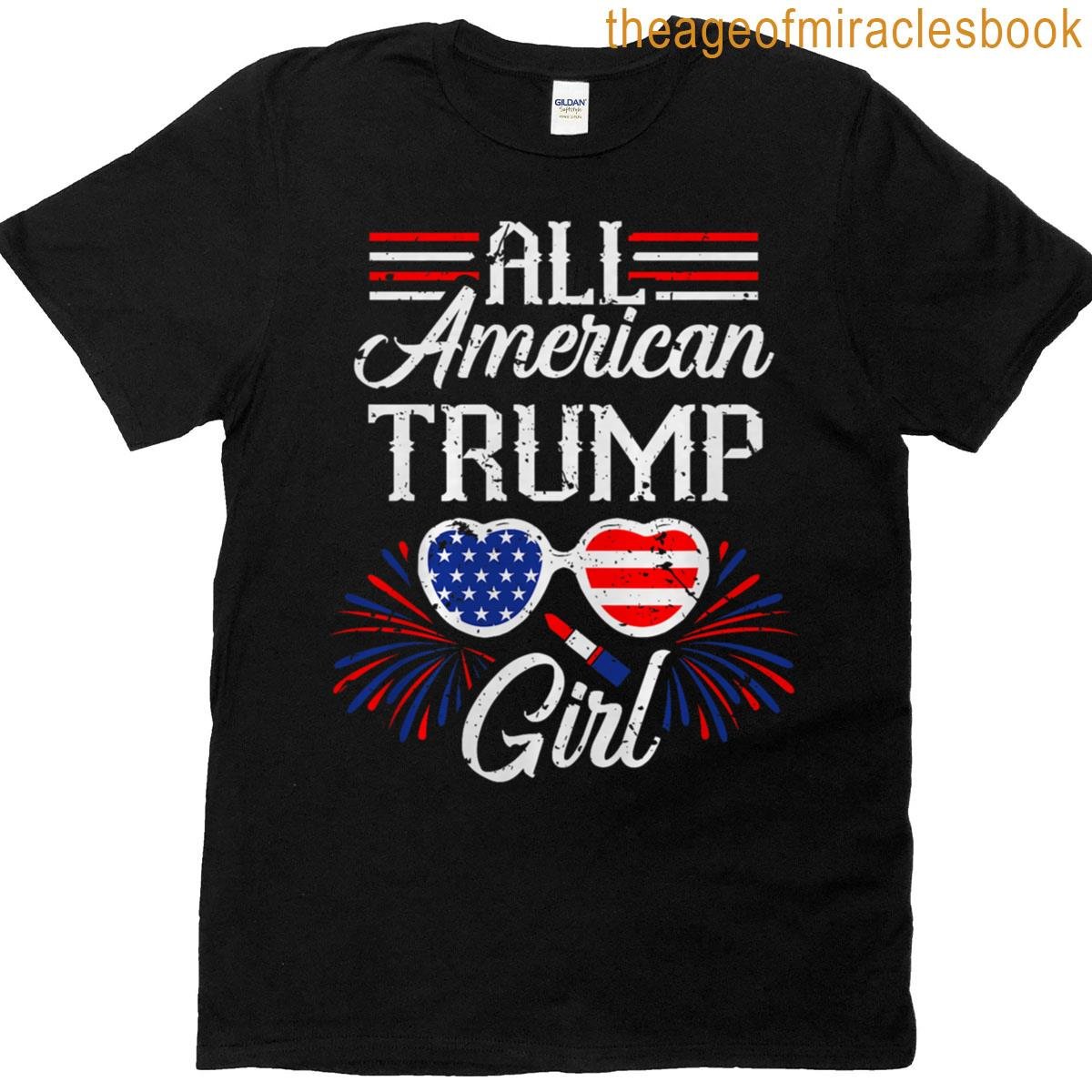 4th Of July Trump Girl Funny American Girl Trump Supporter Premium Tri-blend T-shirt