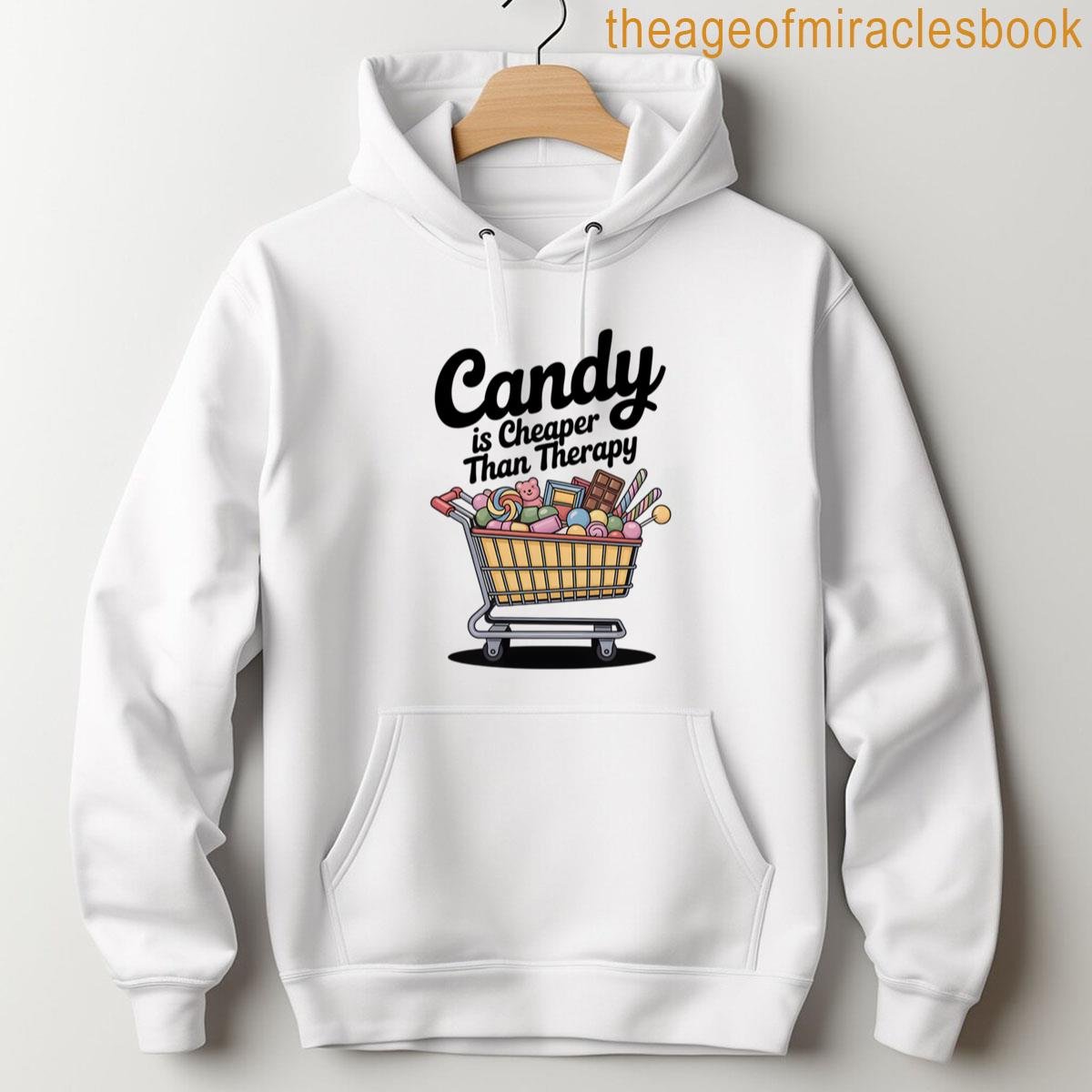Alternative view of Candy Is Cheaper Than Therapy Funny Halloween Design T-shirt