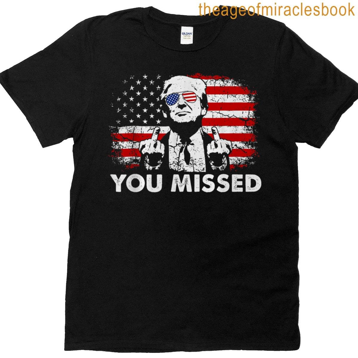 You Missed Trump 2024 Us American Flag Premium Tri-blend T-shirt