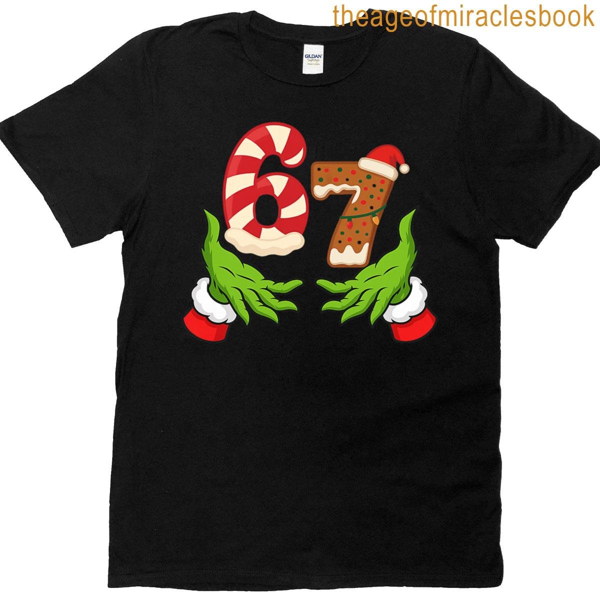6 7 Six Seven Hand Meme Christmas Gen Z Alpha Xmas Premium Tri-blend T-shirt