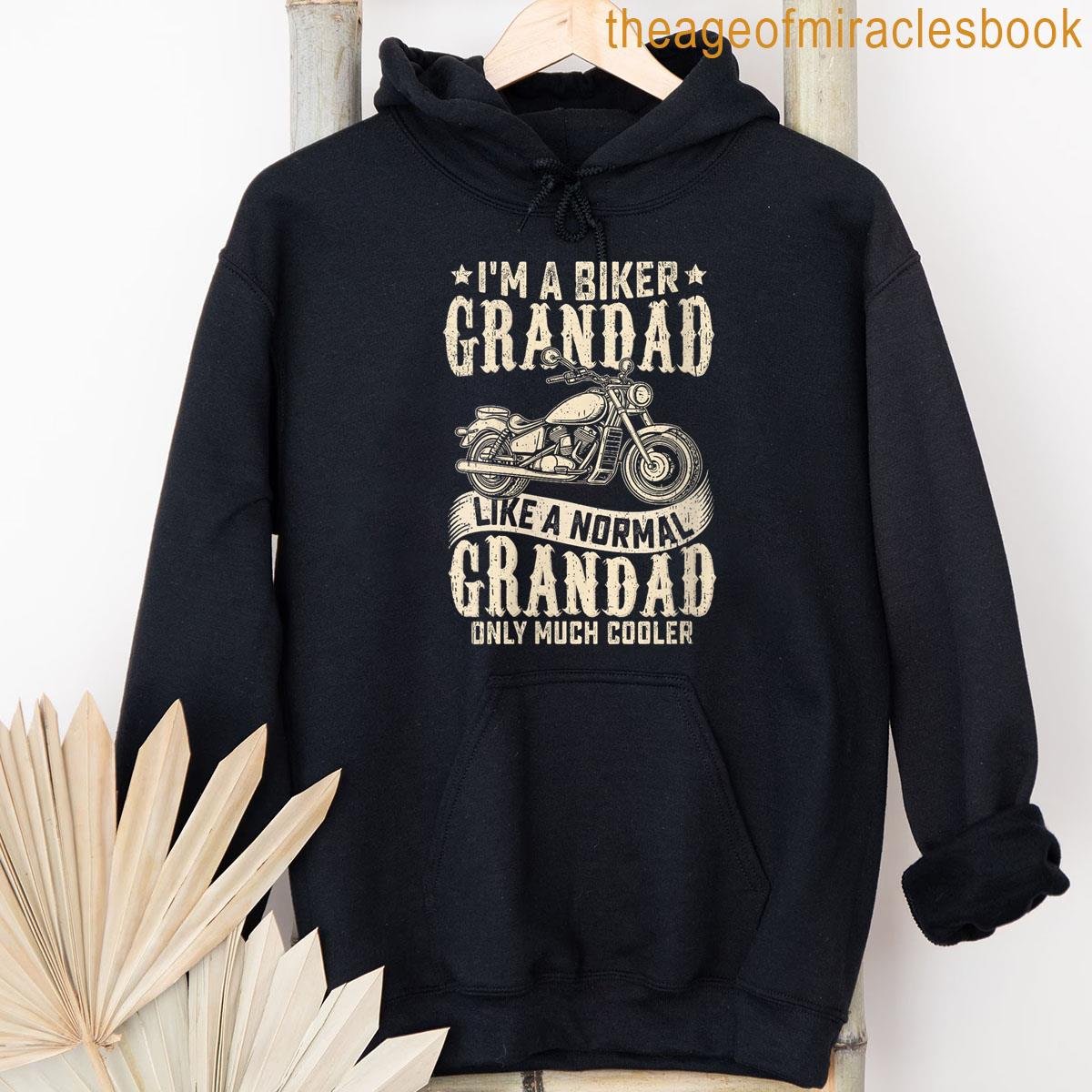 Alternative view of Womens Biker Grandad Much Cooler Best Grandpa Ever Motorbike Dad T-shirt