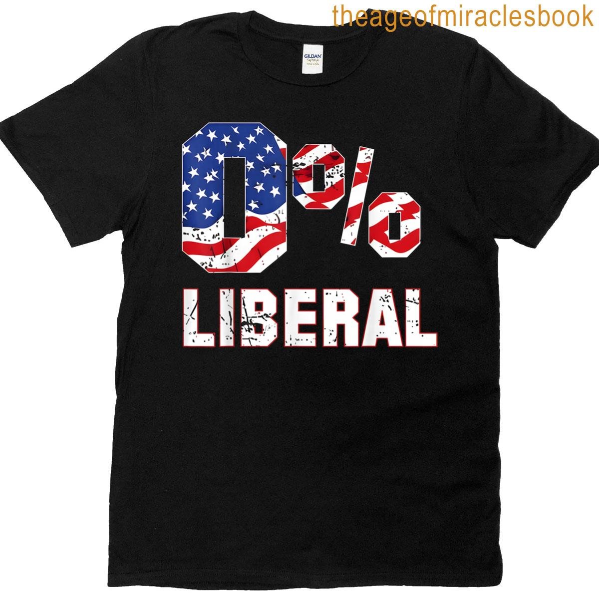 Zero Percent 0 Liberal Vintage Usa Flag Political Humor T-shirt
