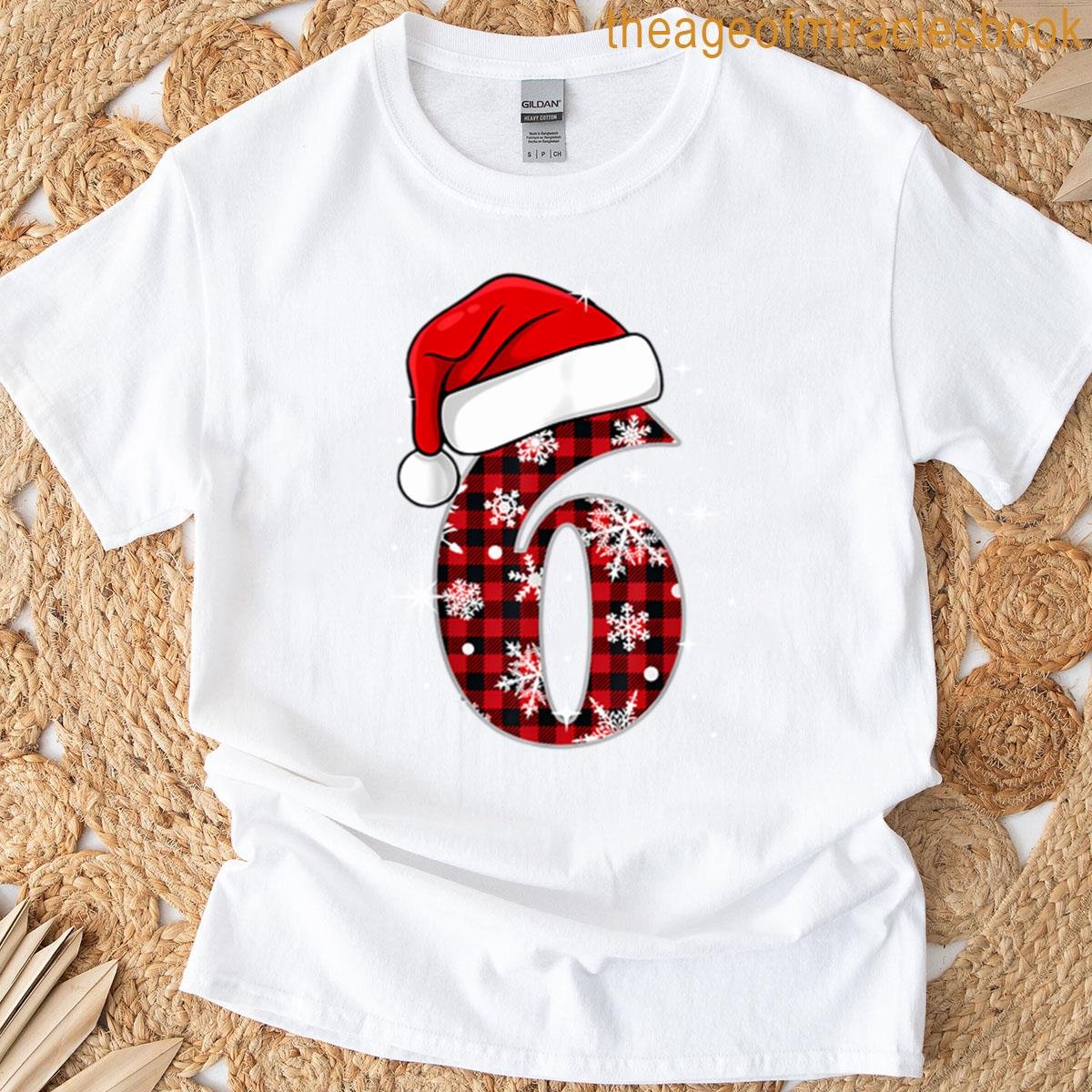 6 7 Six Seven Meme Christmas Santa Hat Matching Couples T-shirt