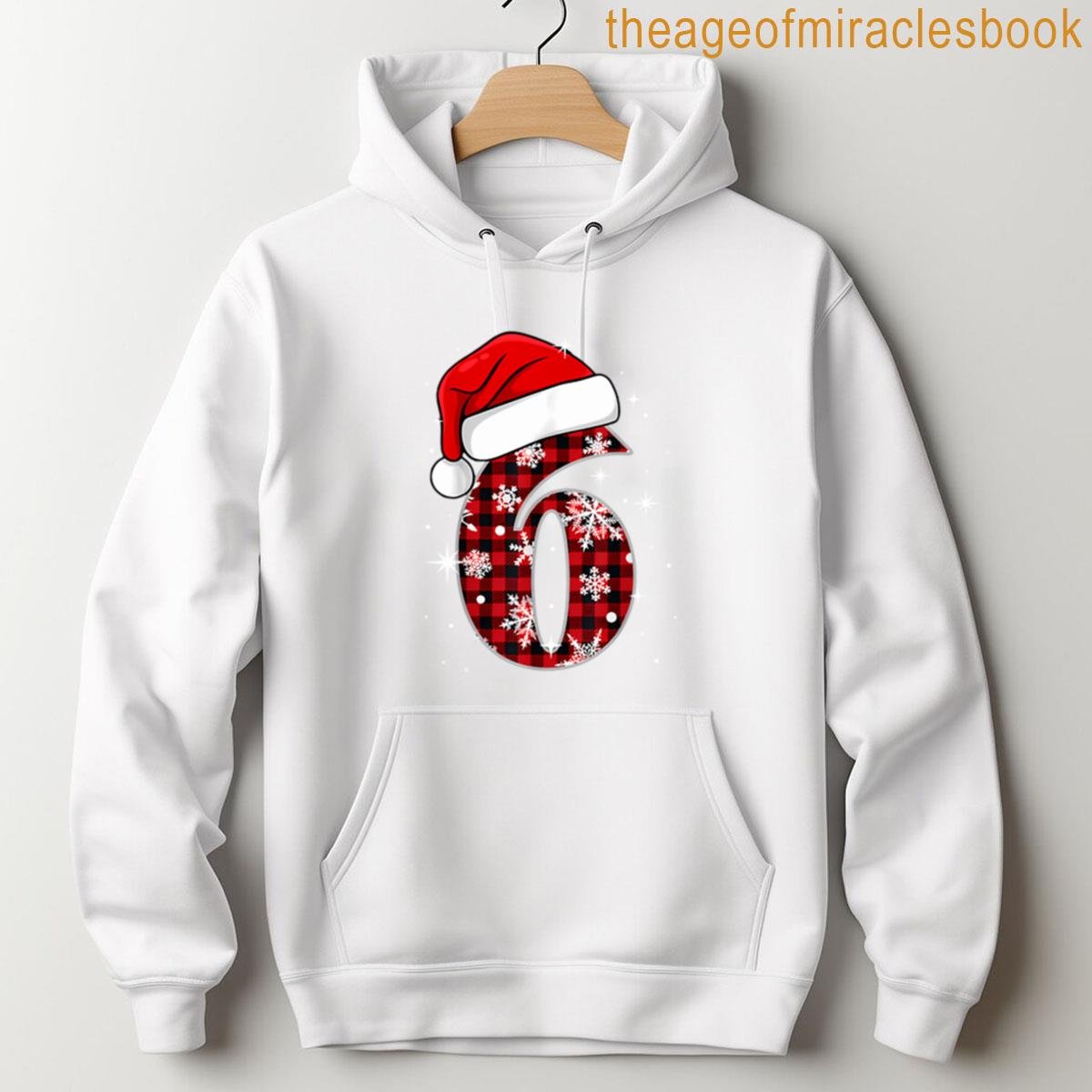 Alternative view of 6 7 Six Seven Meme Christmas Santa Hat Matching Couples T-shirt