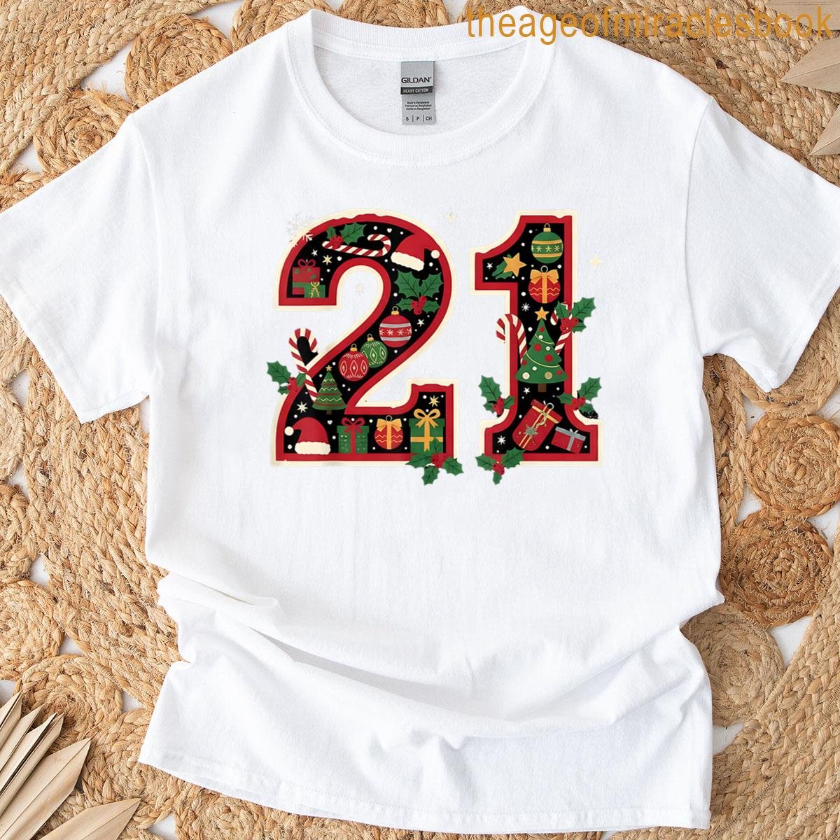 21 Christmas Holiday Festive Birthday Year Design T-shirt