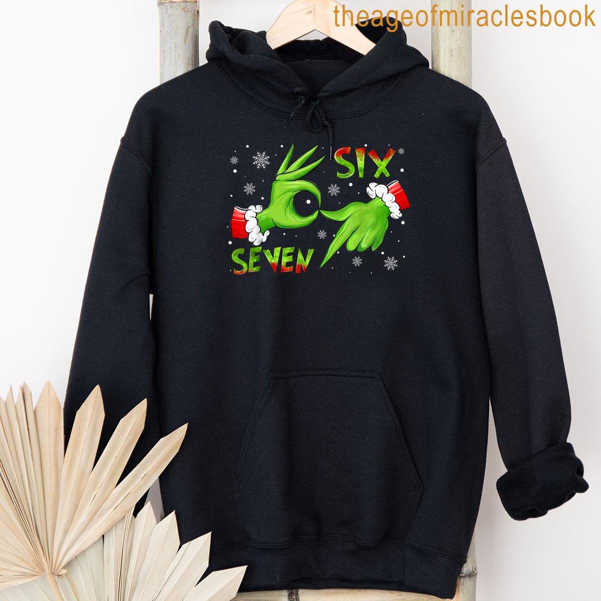 Alternative view of 6 7 Six Seven Hand Gen Z Alpha Meme Slang Xmas Christmas T-shirt