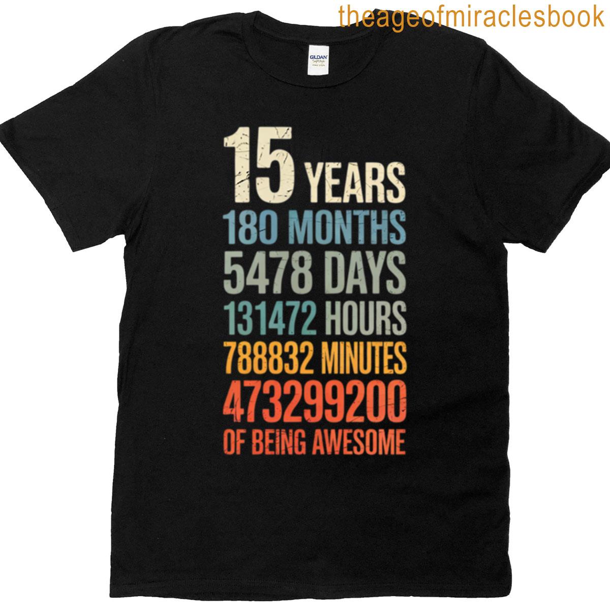 15 Year Old Bday Decorations Son Boy 15yr 15th Birthday T-shirt