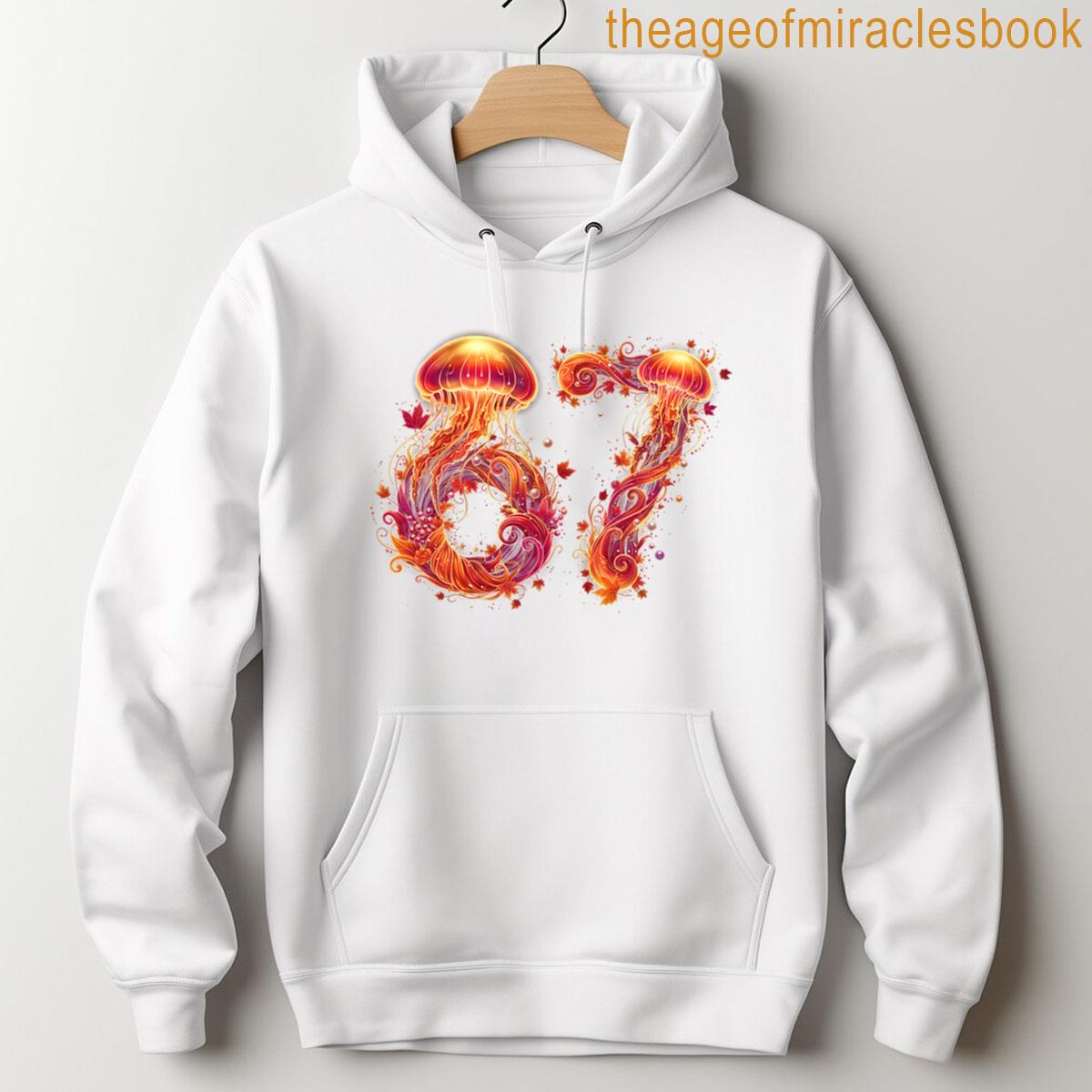 Alternative view of 67 Meme Six Seven 6 7 Retro Jellyfish Sea Ocean Thanksgiving Premium Tri-blend T-shirt