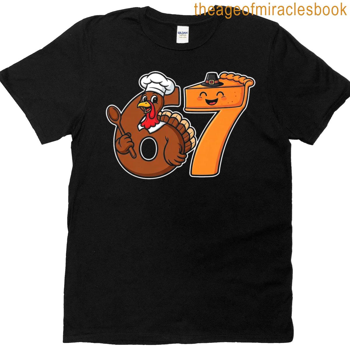 67 Six Seven Thankgiving Autumn Fall Turkey Funny Brainrot Premium Tri-blend T-shirt