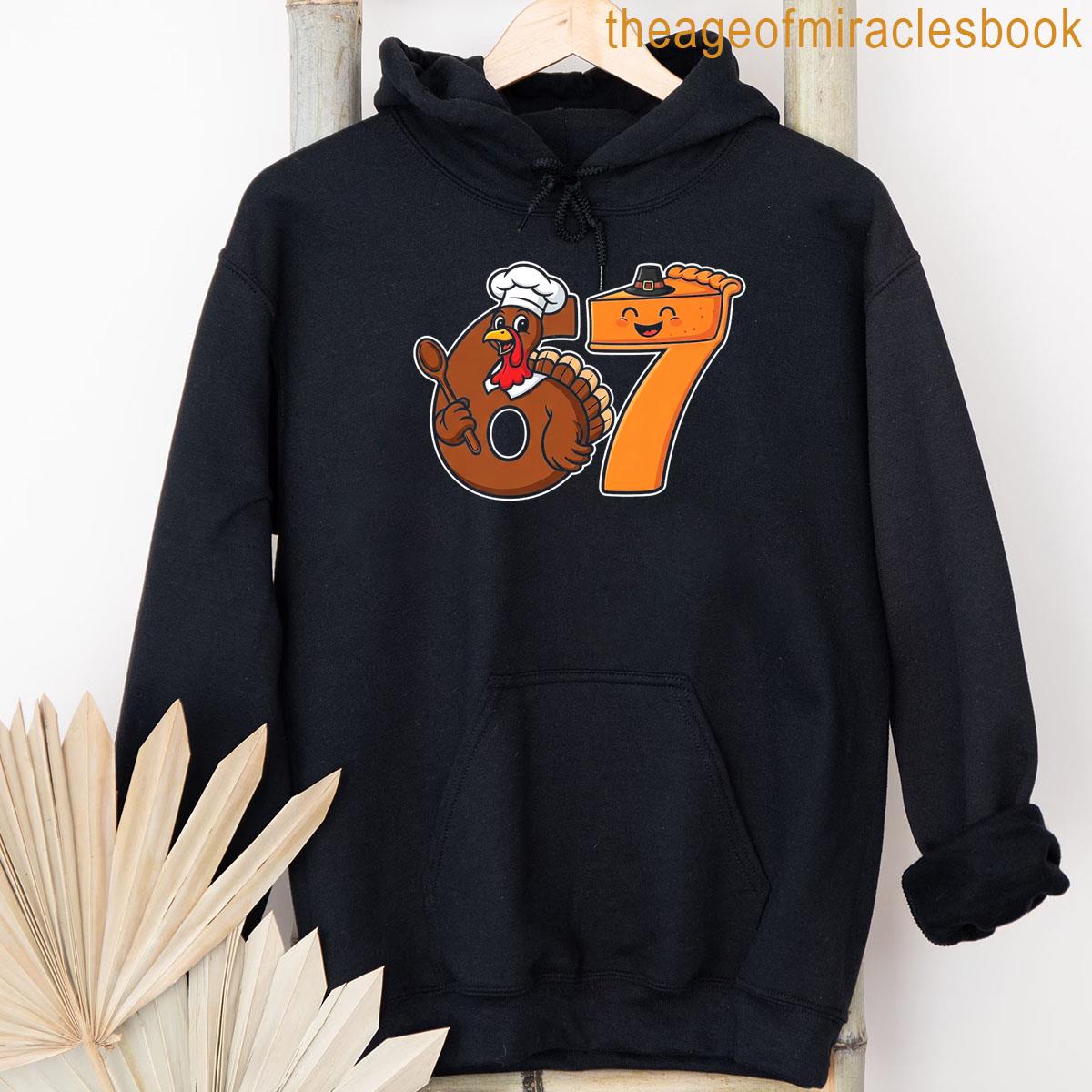 Alternative view of 67 Six Seven Thankgiving Autumn Fall Turkey Funny Brainrot Premium Tri-blend T-shirt