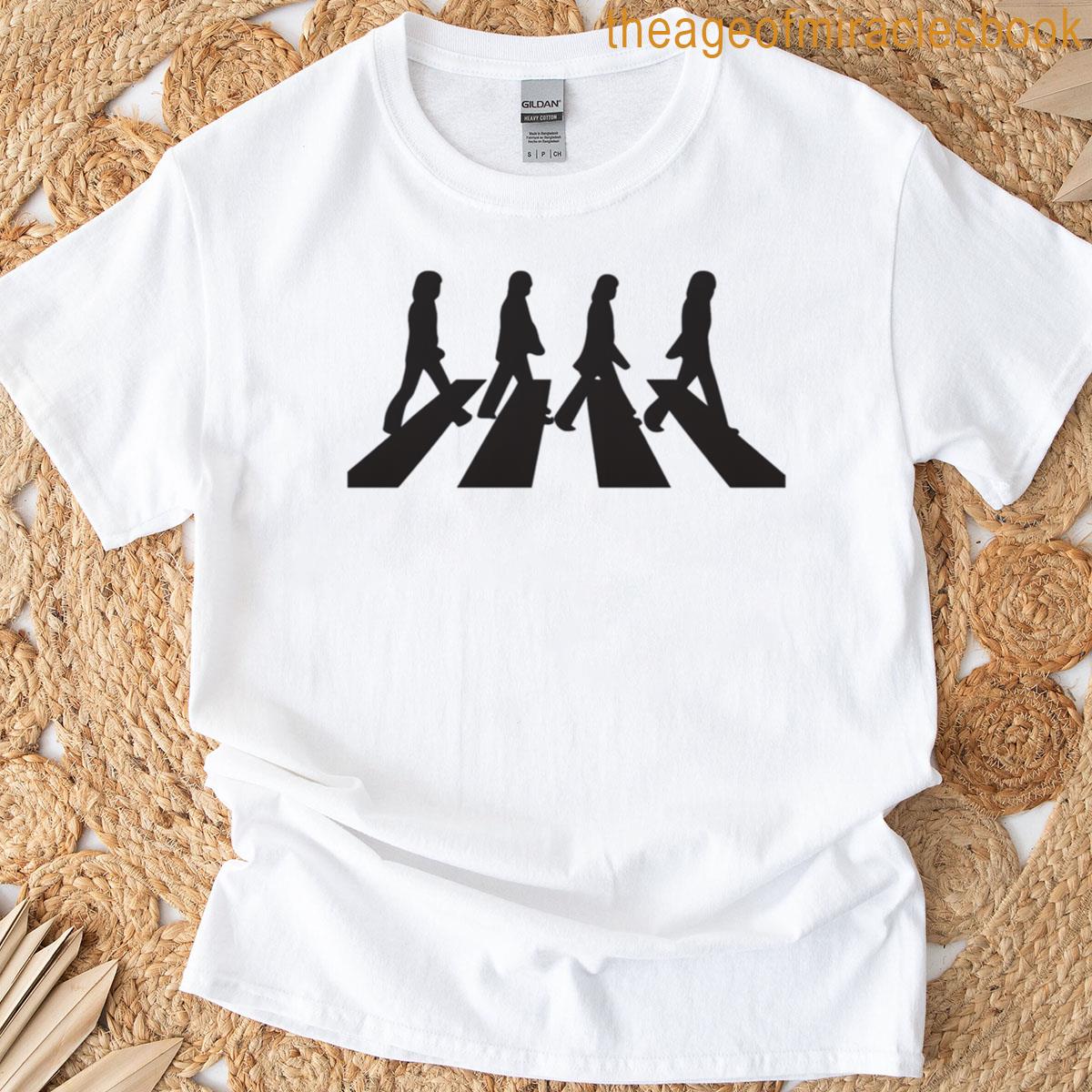 Abbey Road Inspired Silhouette Art Minimalist Music Lovers Design T-shirt