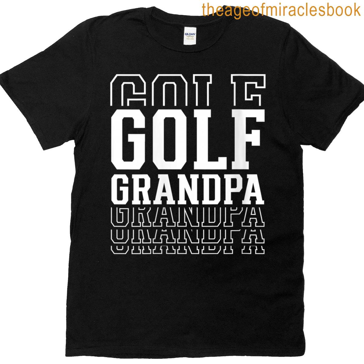 Womens Golf Grandpa Funny Layered Text Father Coach T-shirt