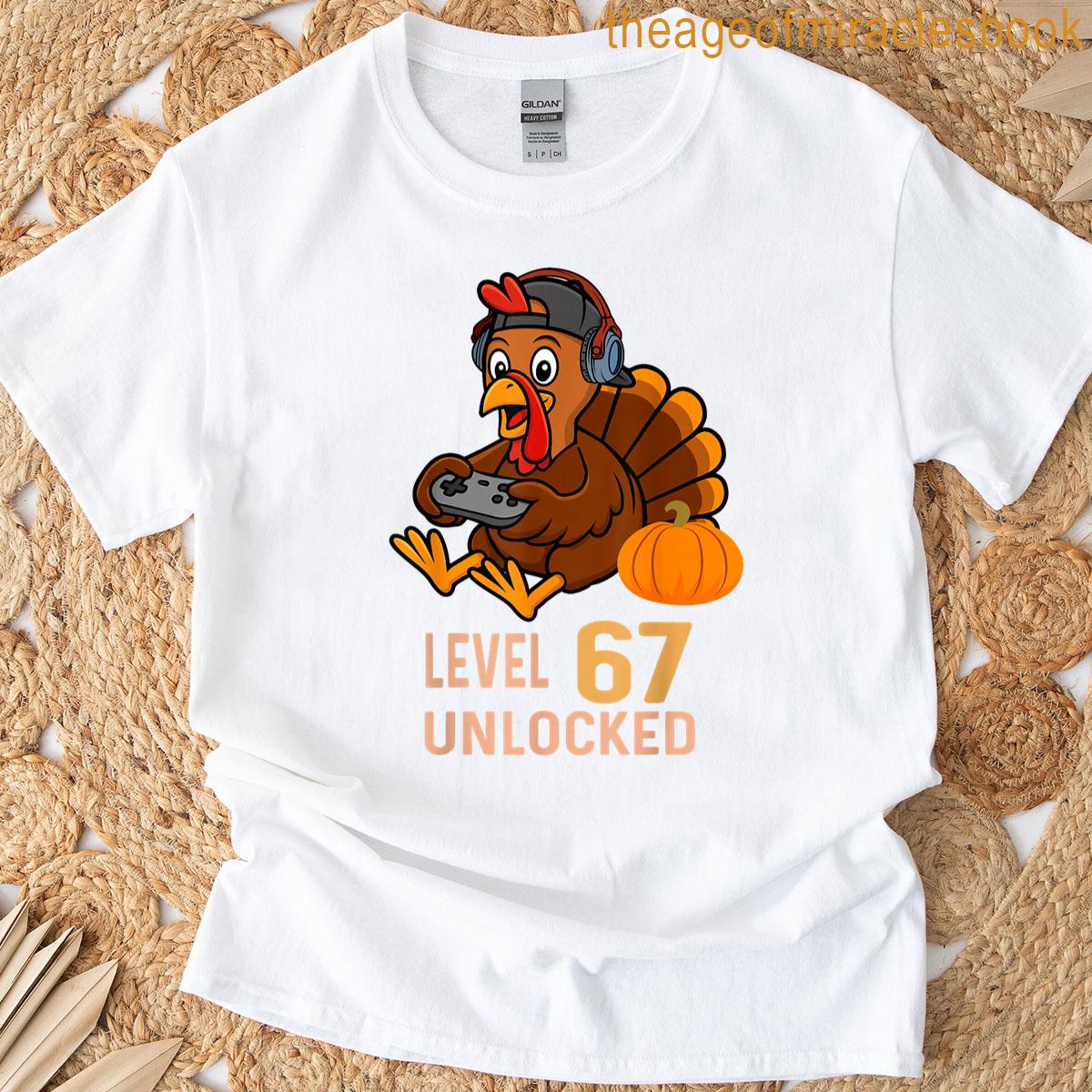 67 Thanksgiving Boys Turkey Gamer Six Seven Meme Gaming Men T-shirt