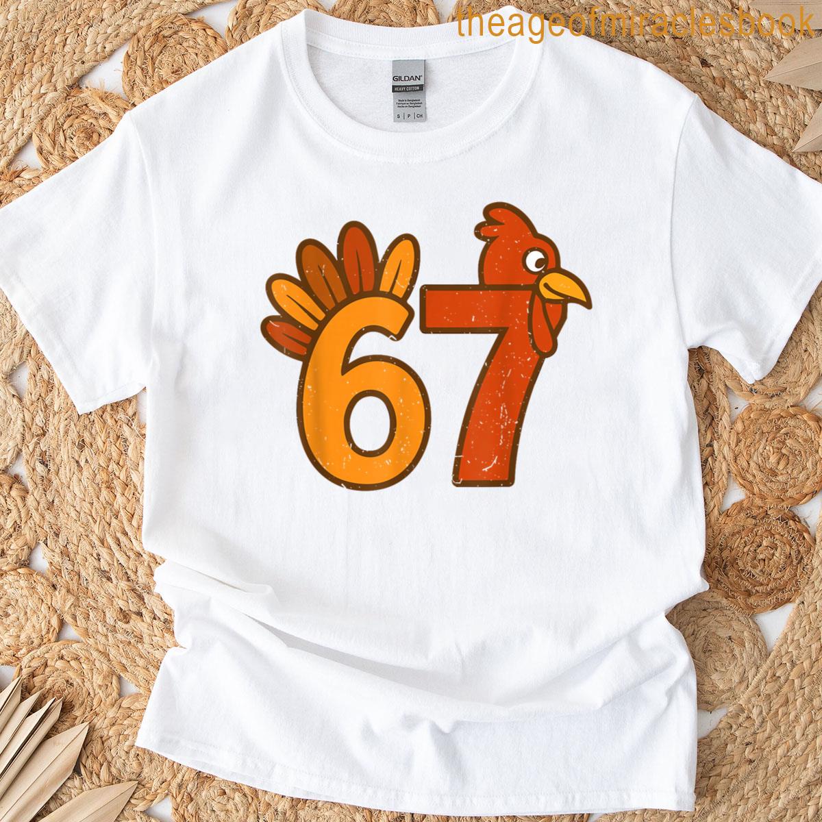 67 Thanksgiving Math Turkey Funny Brainrot Math Teacher T-shirt
