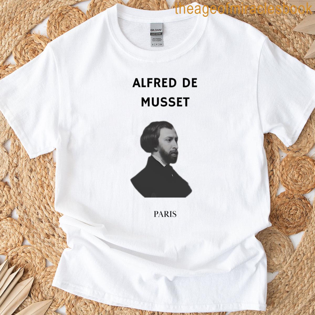 Alfred De Musset Poster Romantic Literary Gift Black White Portrait T-shirt
