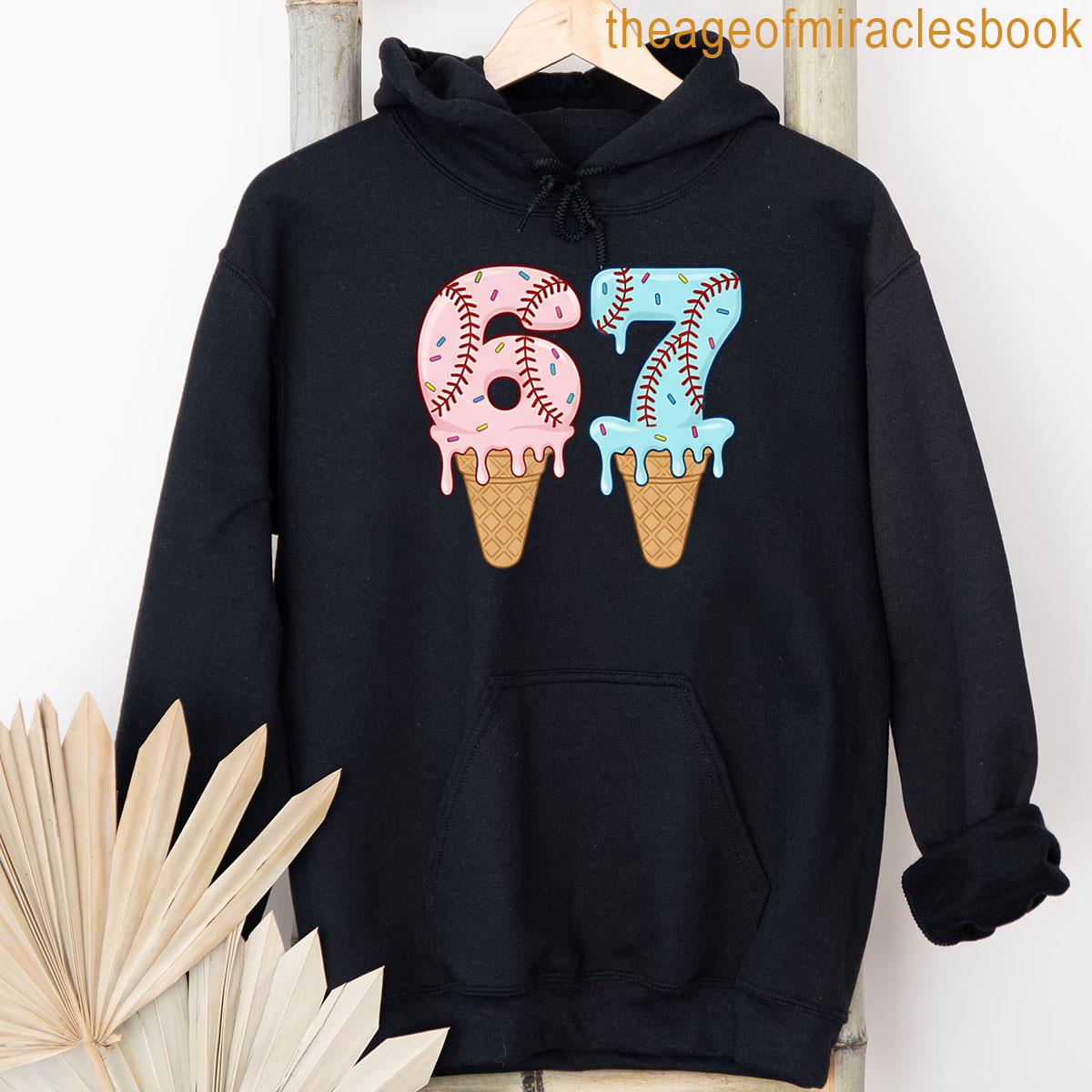 Alternative view of Baseball Drip Ice Cream 67 Baseball Lifestyle 101 T-shirt