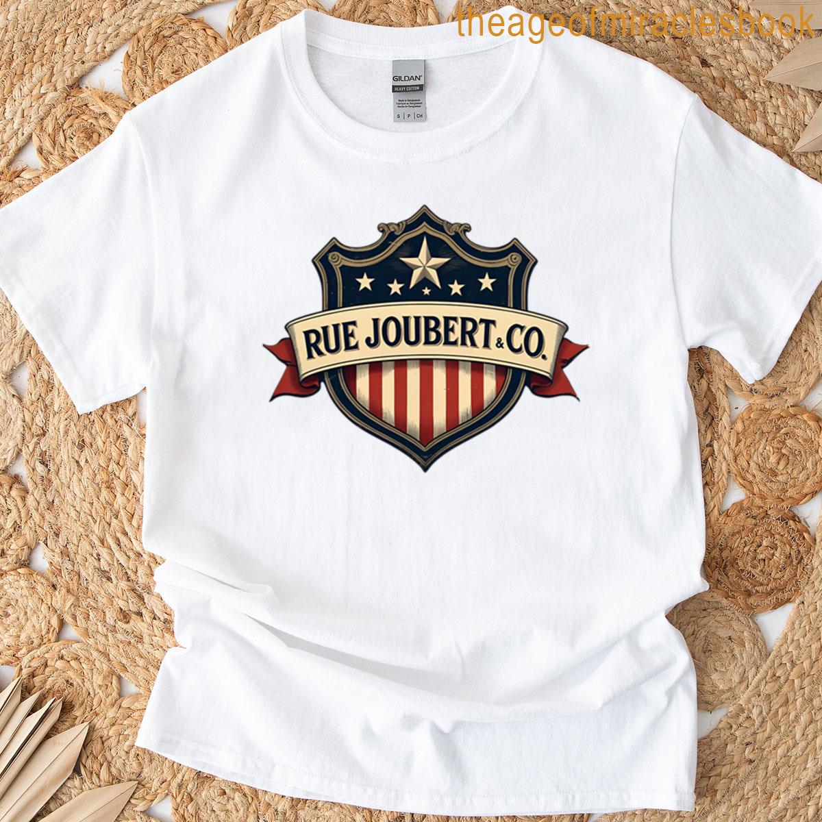 Vintage Shield Emblem With Banner Stars And Stripes For Rue Joubert Co Brand T-shirt