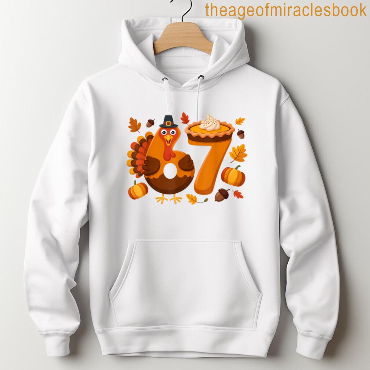 Alternative view of 67 Meme Turkey 6-7 Funny Six Seven Thanksgiving T-shirt