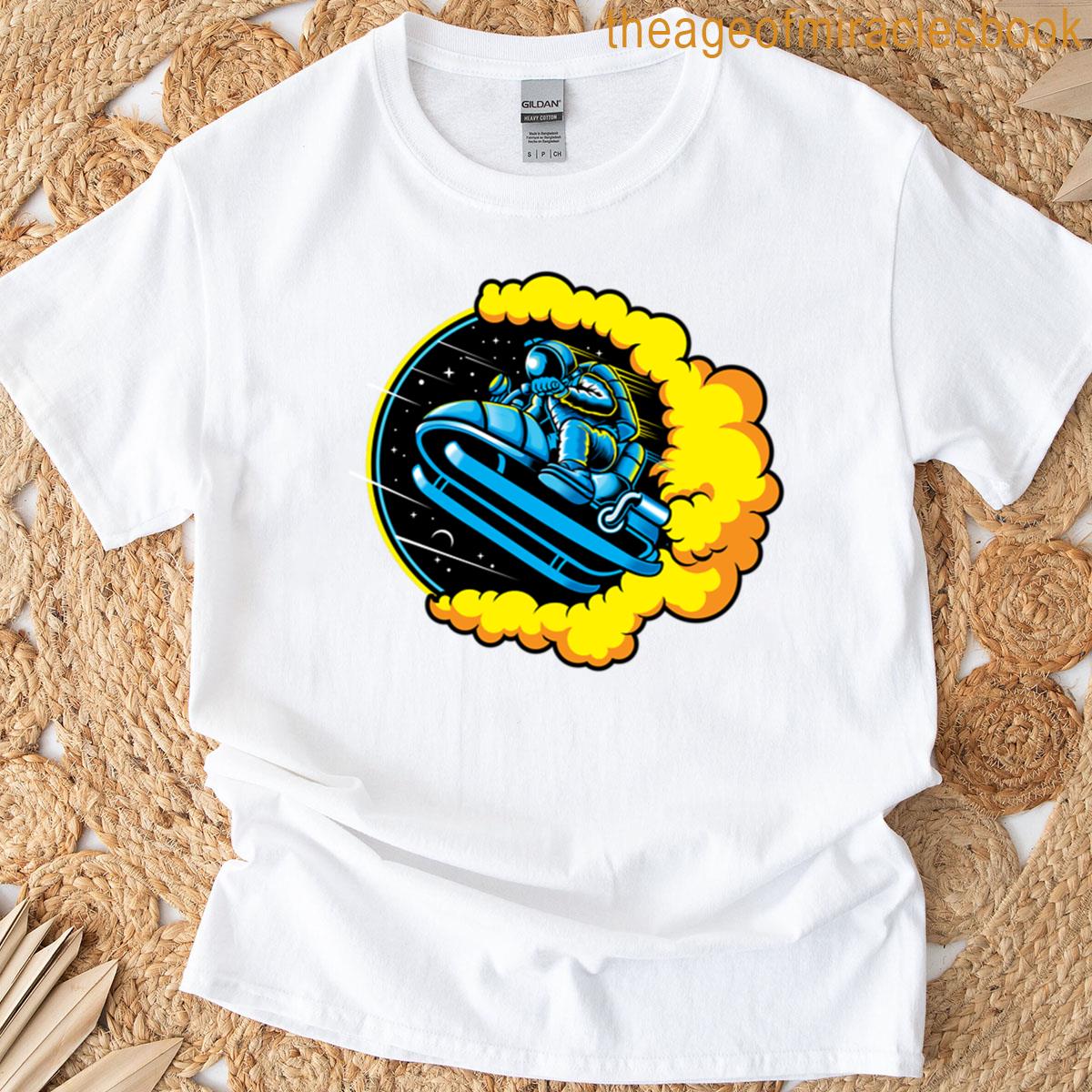 Astronaut On A Space Motorcycle Having Fun On The Moon T-shirt