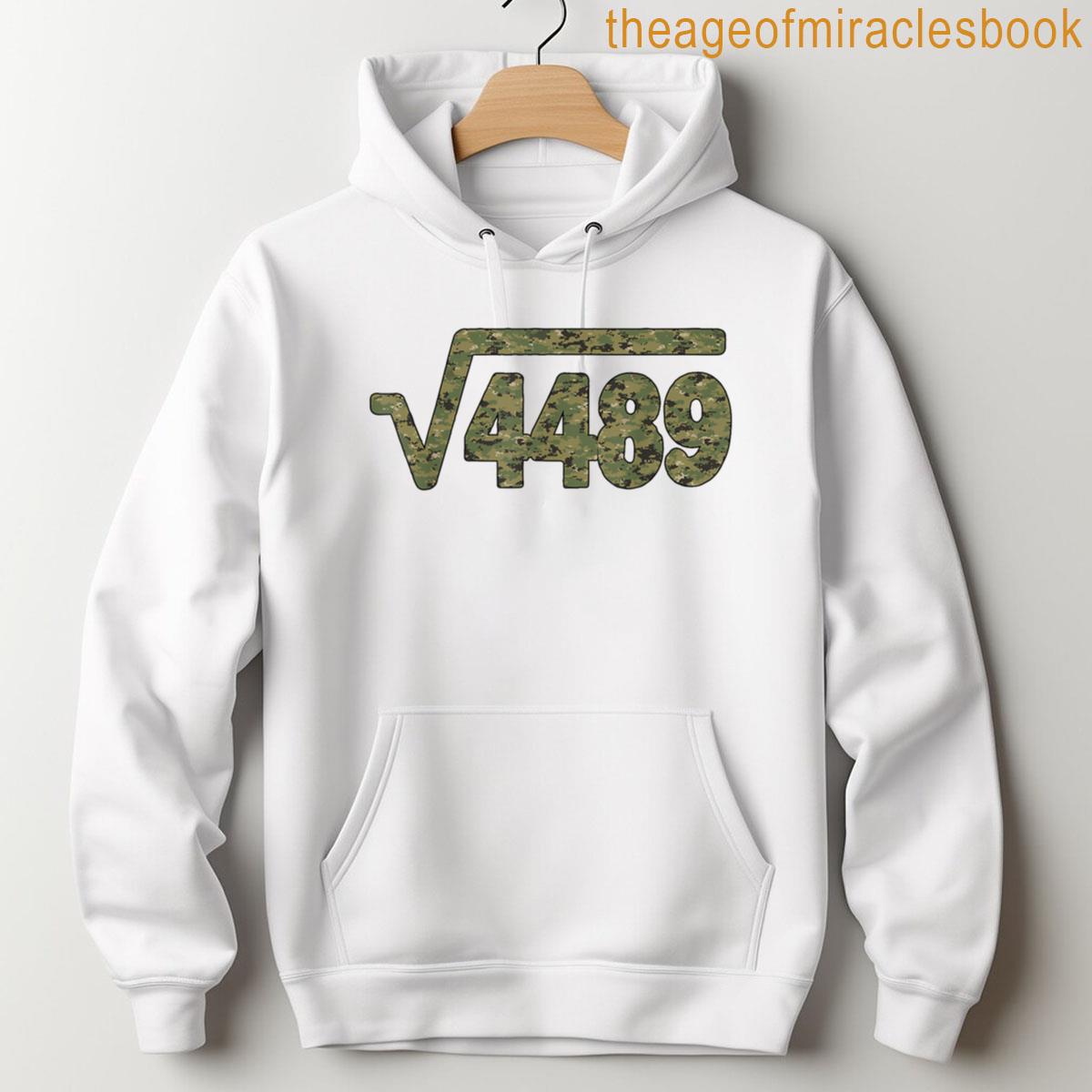 Alternative view of 6 7 Army Pattern Meme Square Root 4489 Slang Math Teacher T-shirt