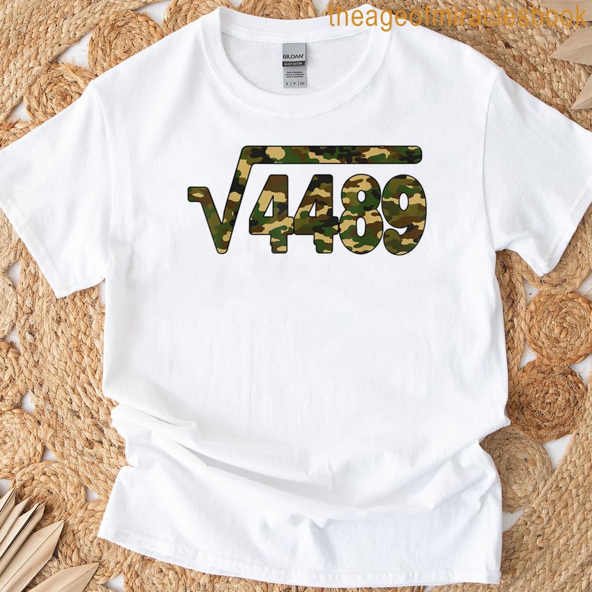 6 7 Style Camo Meme Square Root 4489 Slang Math Teacher T-shirt