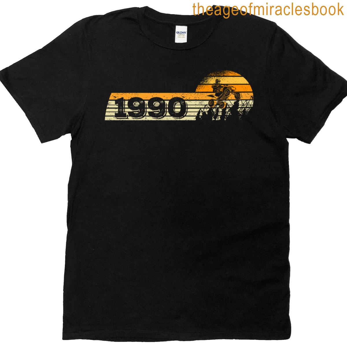 Atvs Quad-biker Vintage 1990 Birthday Offroad Quad-bike T-shirt