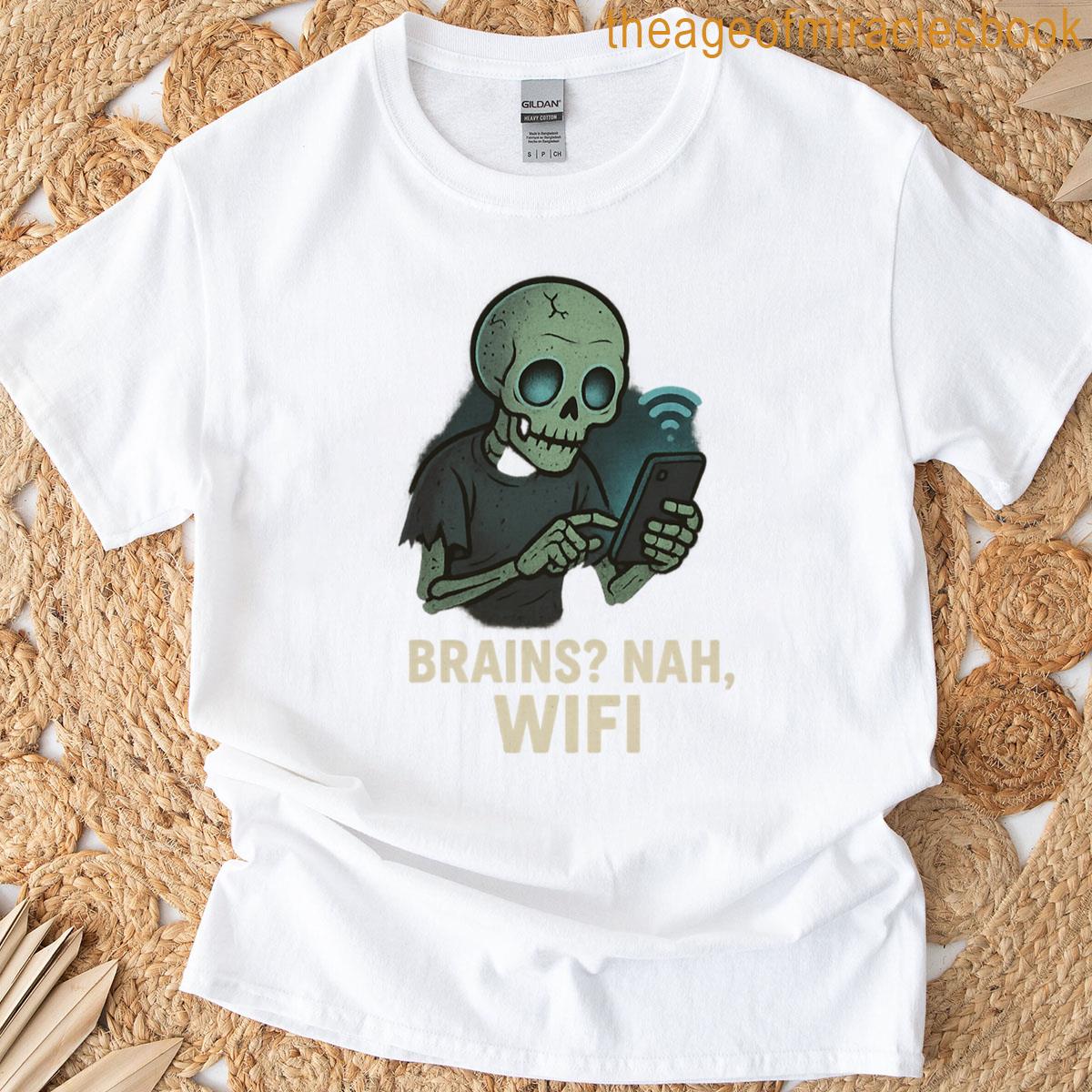 Zombie Wifi Addict Funny Halloween 2025 Design T-shirt