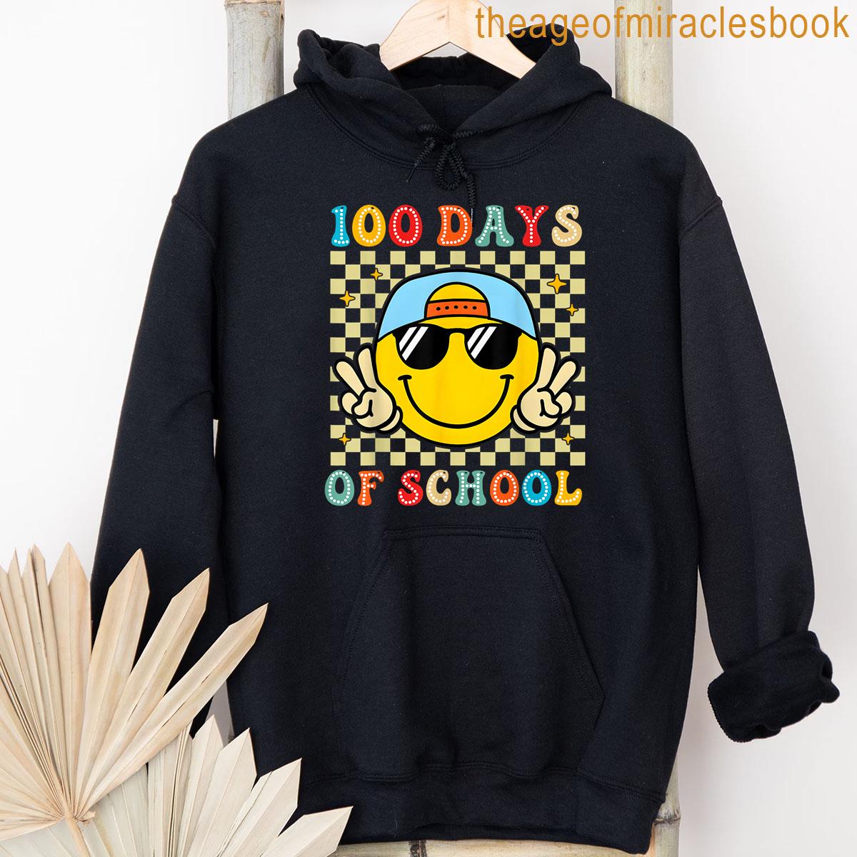 Alternative view of 100 Days Of School 100th Day Smile Groovy Face Teacher Kid T-shirt