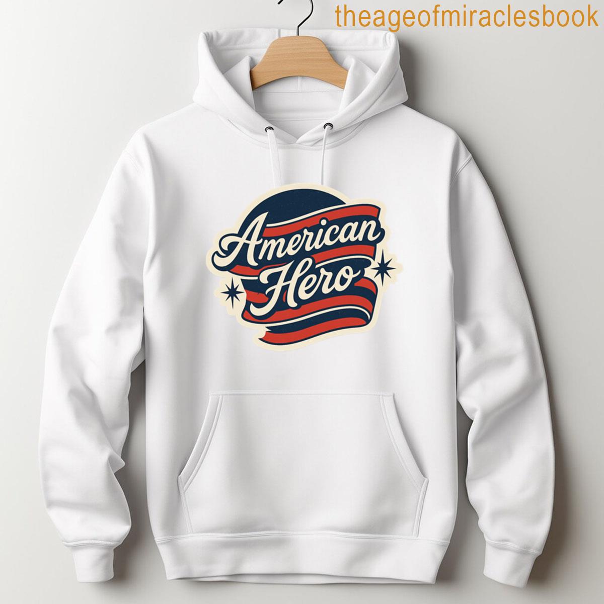 Alternative view of American Hero Patriotic Military Veteran First Responder Design T-shirt