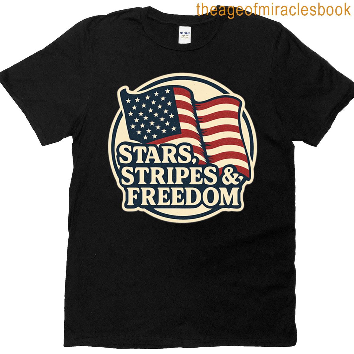 Stars Stripes And Freedom Patriotic American Spirit Usa T-shirt