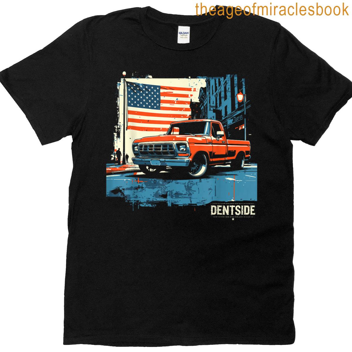 1977 Dentside Truck Single Cab Bagged City Scene Patriotic T-shirt