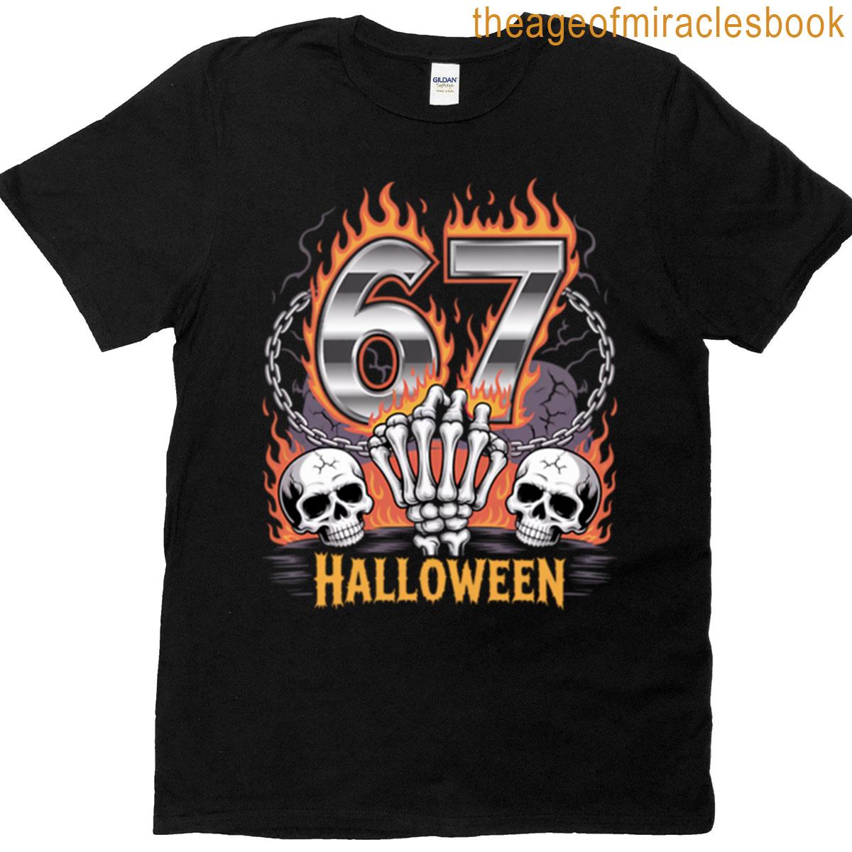 4 Creepy Skeleton Hand 6 7 Funny Halloween Graphic T-shirt