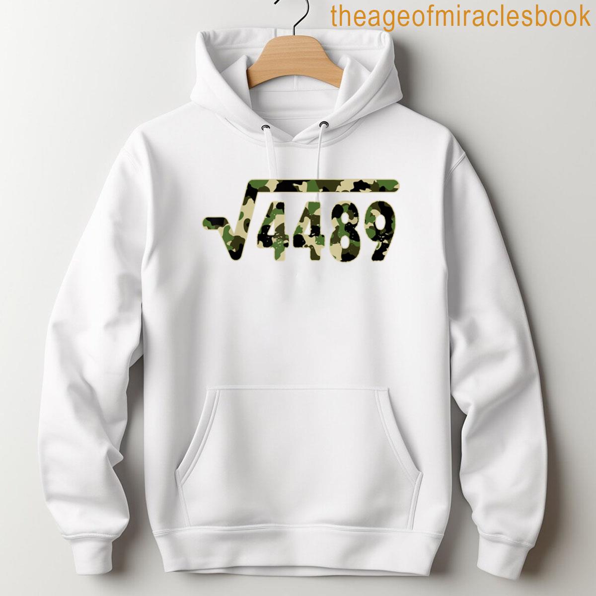 Alternative view of 6 7 Army Pattern Meme Square Root 4489 Slang Math Teacher T-shirt