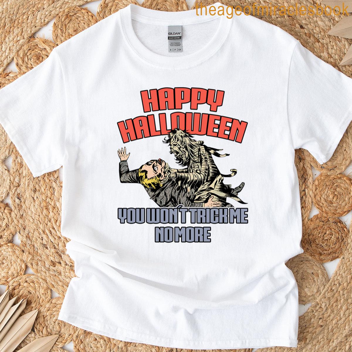 Vintage Trick Me Retro Egypt Mummy Horror Poster Halloween Gift T-shirt