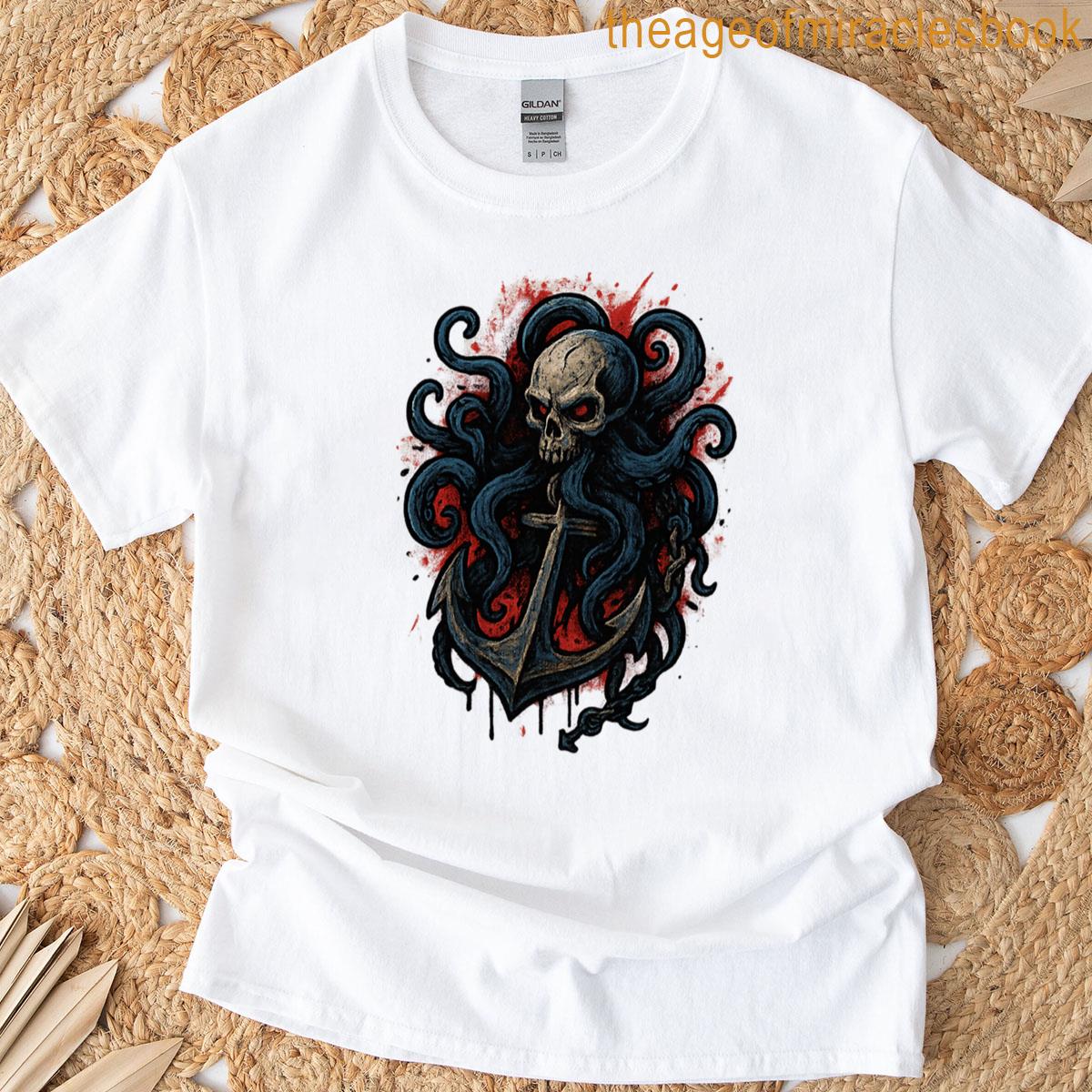 Abysscore Anchor Of The Dead Death Metal Graffiti Octopus By Lowbatteryhq T-shirt