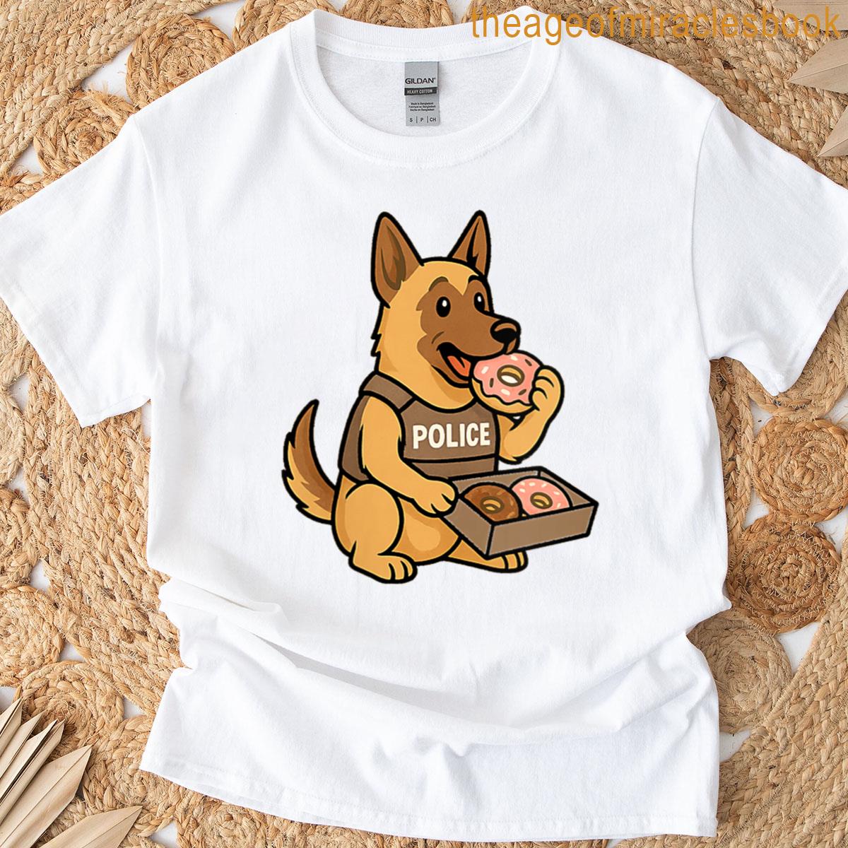 Womens German Shepherd Police Cop Doughnuts – Funny Dog Mom Dad T-shirt