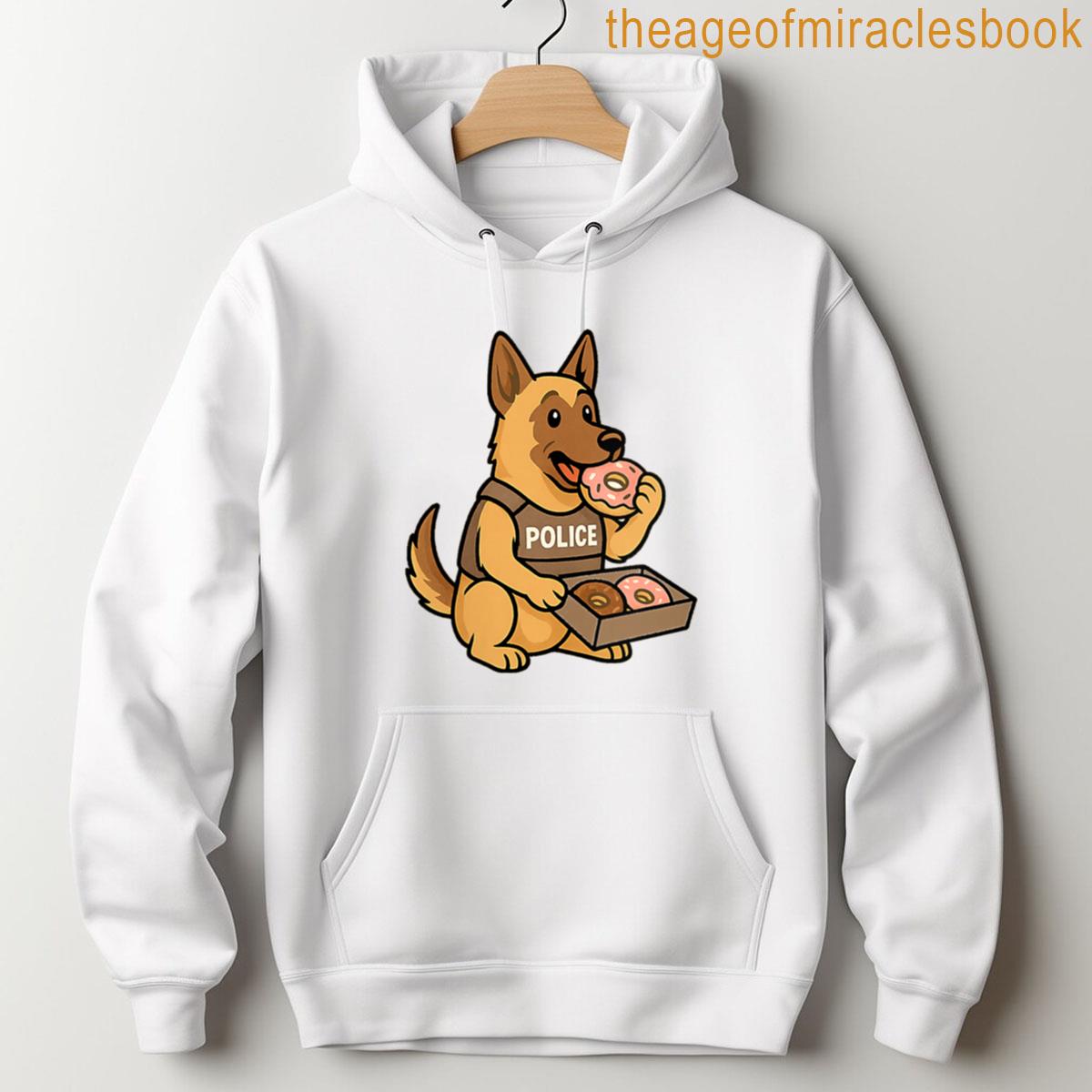 Alternative view of Womens German Shepherd Police Cop Doughnuts - Funny Dog Mom Dad T-shirt