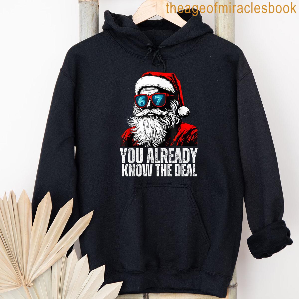 Alternative view of 6 7 Santa Face Six Seven Meme Funny 67 Christmas For Kids T-shirt