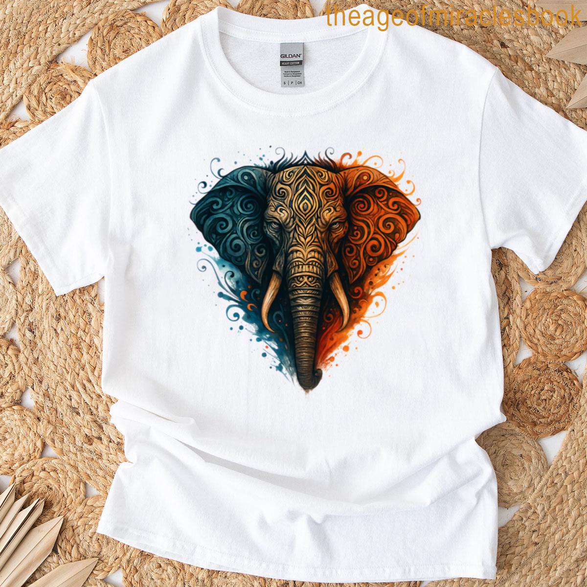 Colorful Elephant Tribal Abstract Design T-shirt