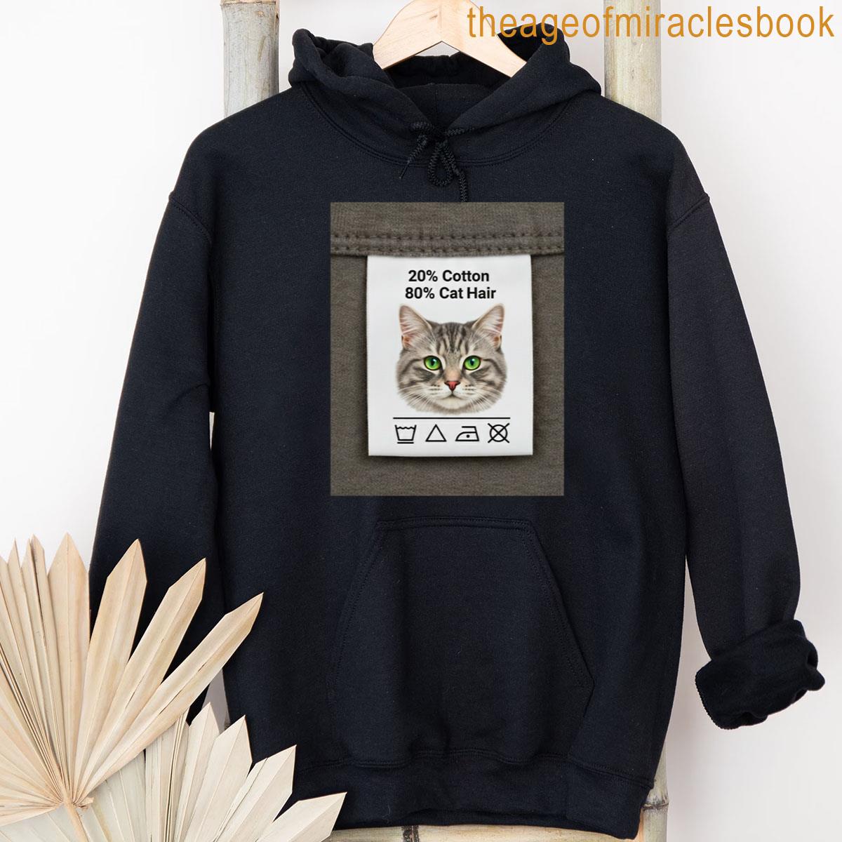 Alternative view of 20 Cotton 80 Cat Hair Funny Laundry Tag Graphic T-shirt