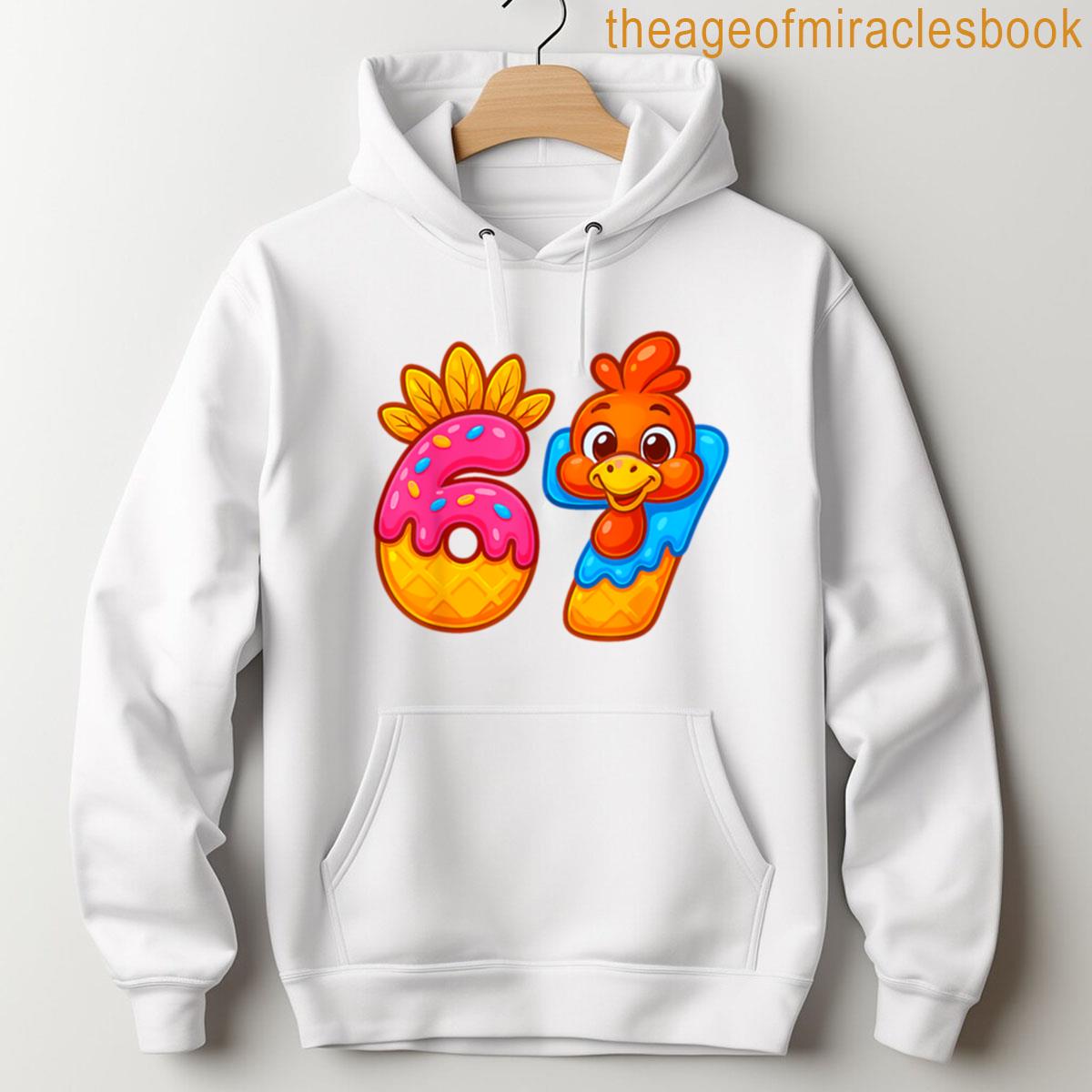 Alternative view of 67 Thanksgiving Funny Meme Turkey 6 7 Ice Cream Drip Turkey T-shirt