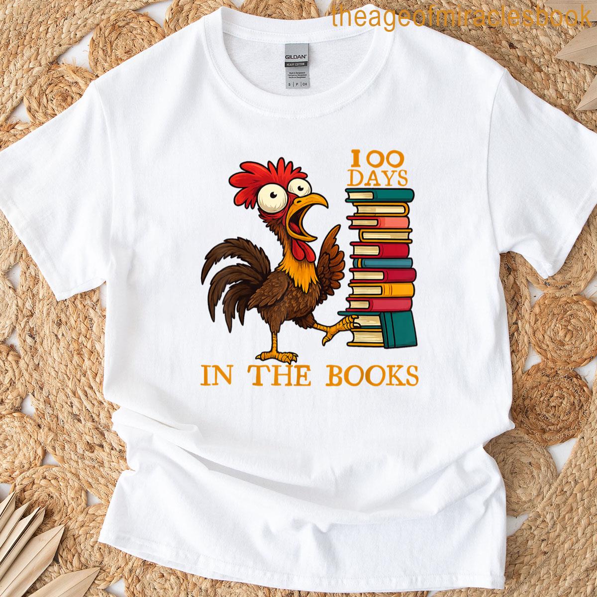 100 Days In The Books Of School For Boy Girl Student Teacher T-shirt