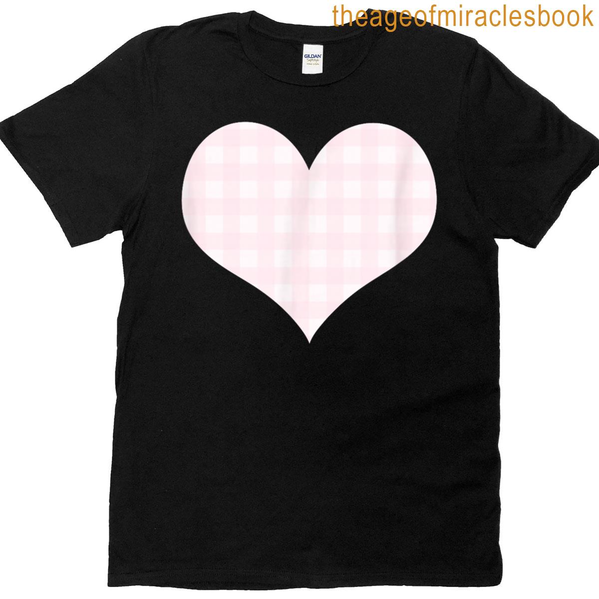 Cute Very Light Pink Gingham Check Plaid Checkered Pattern T-shirt