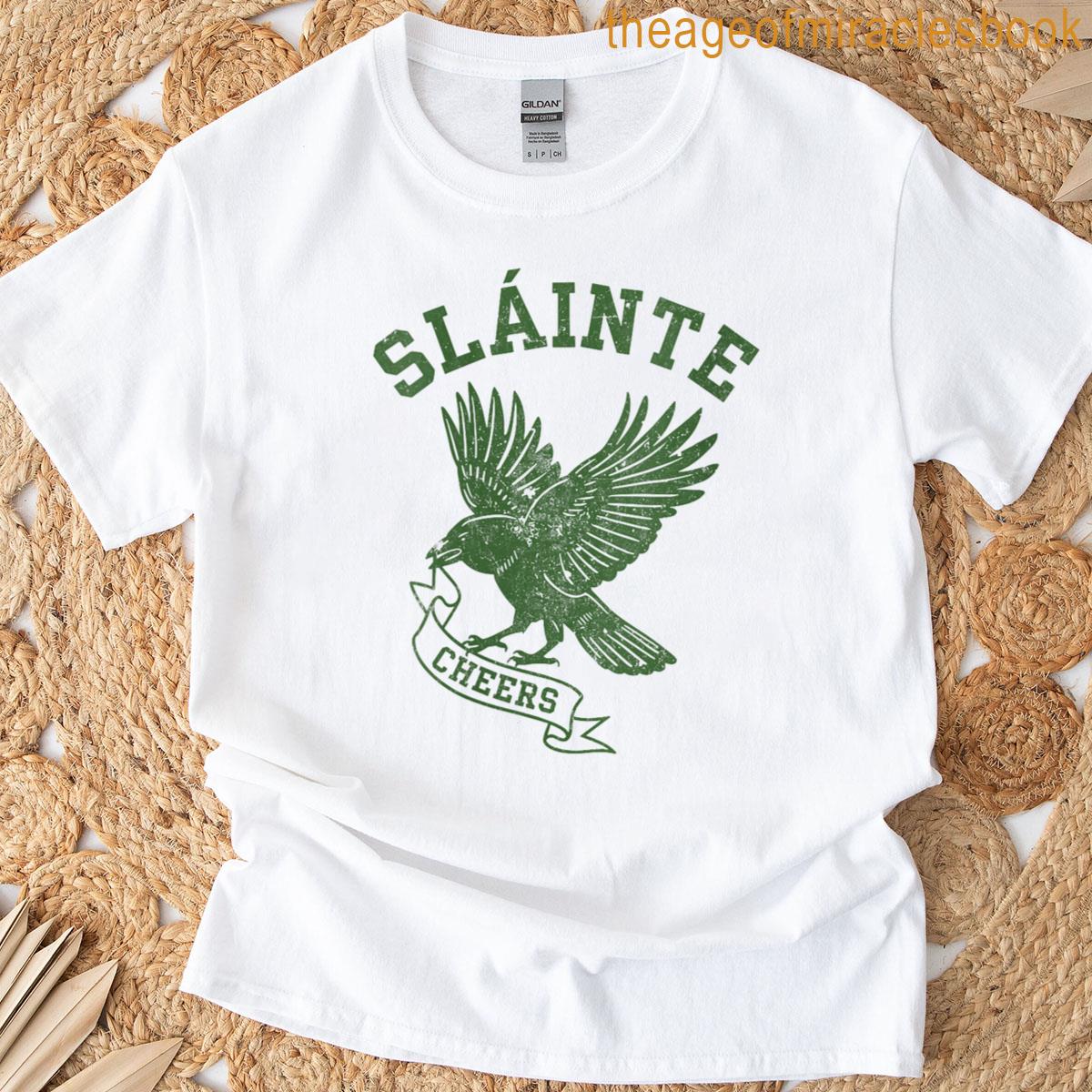 Womens Irish Slainte Bird Skt Patricks Day T-shirt