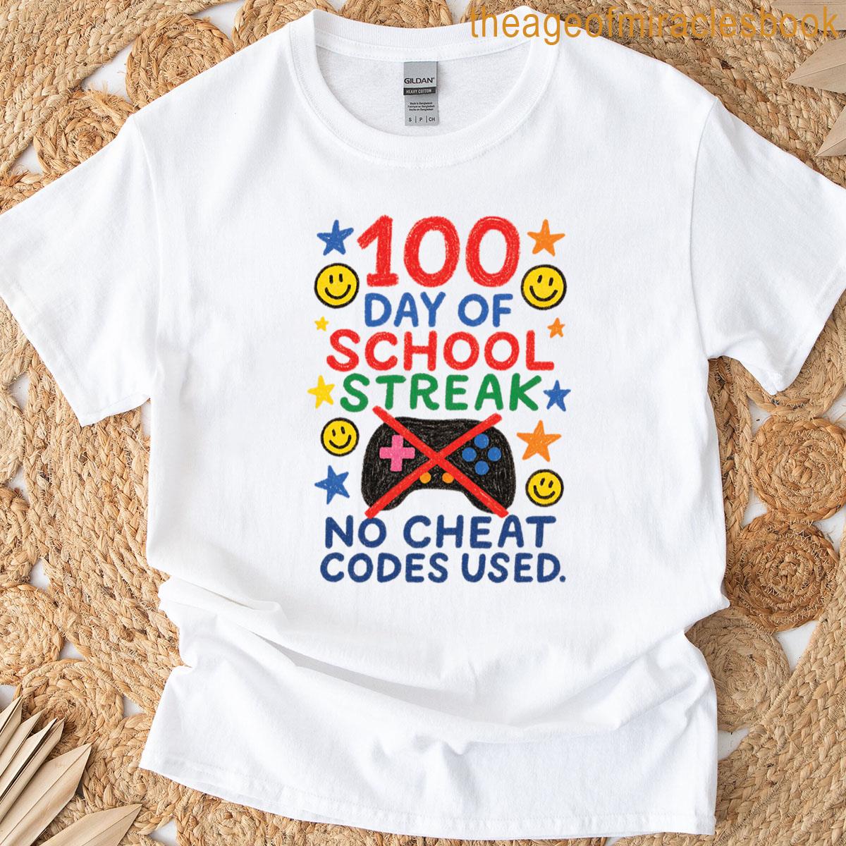 00 Days Of School Streak – Funny Gamer No Cheat Codes T-shirt
