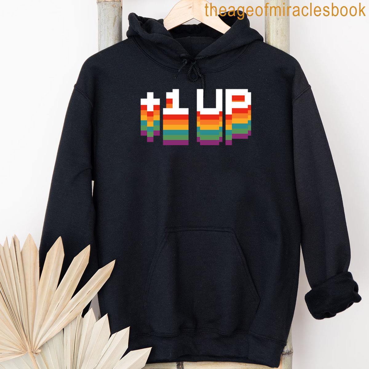 Alternative view of 1up Lgbt - Colorful Pixel Extra Life T-shirt