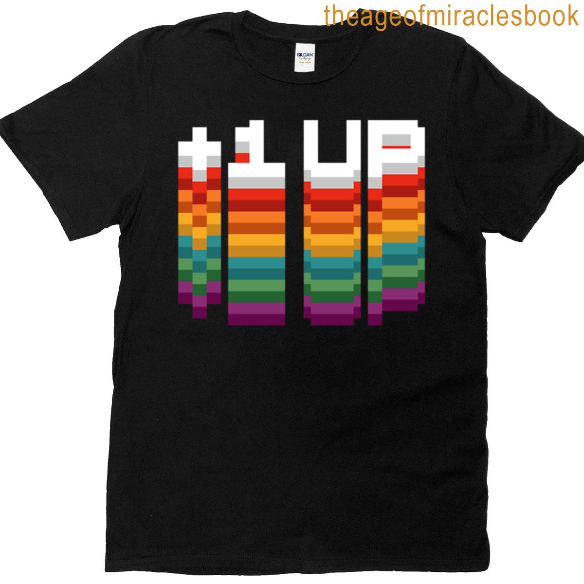 1up Lgbt – Colorful Pixel Extra Life With Dark Colors T-shirt