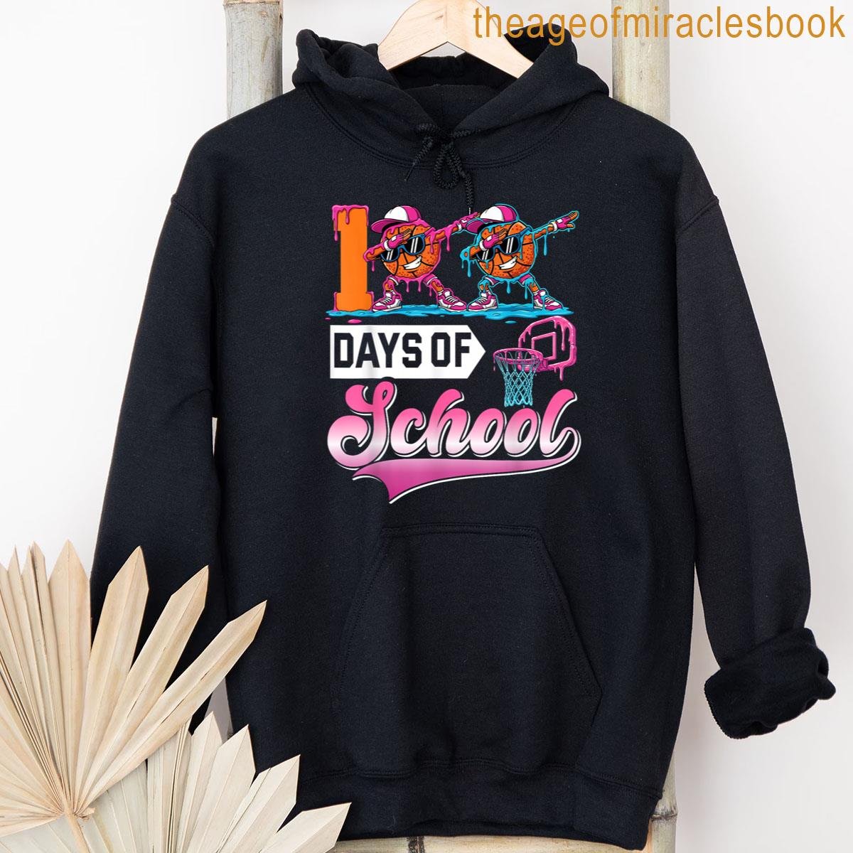 Alternative view of 100 Days Of School Boys Basketball Drip 100th Day Teacher T-shirt
