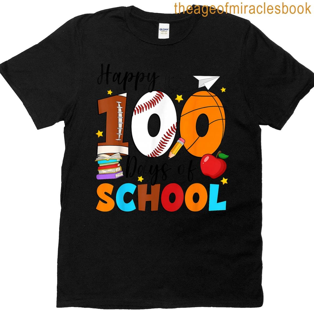 100 Days Of School For Teacher Kids Boys Girls 100th Day T-shirt